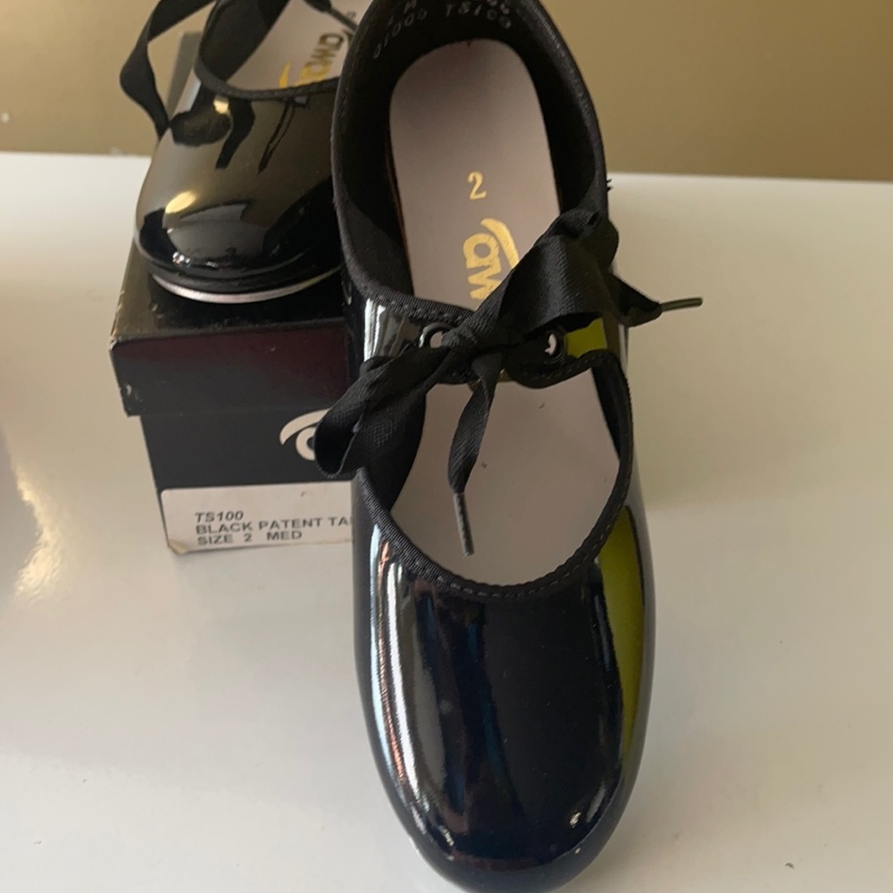 New Award black patent kid’s tap shoes 2